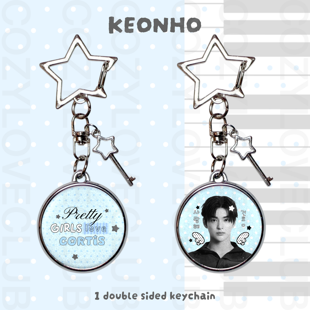 CORTIS Double-Sided Glitter Keychain