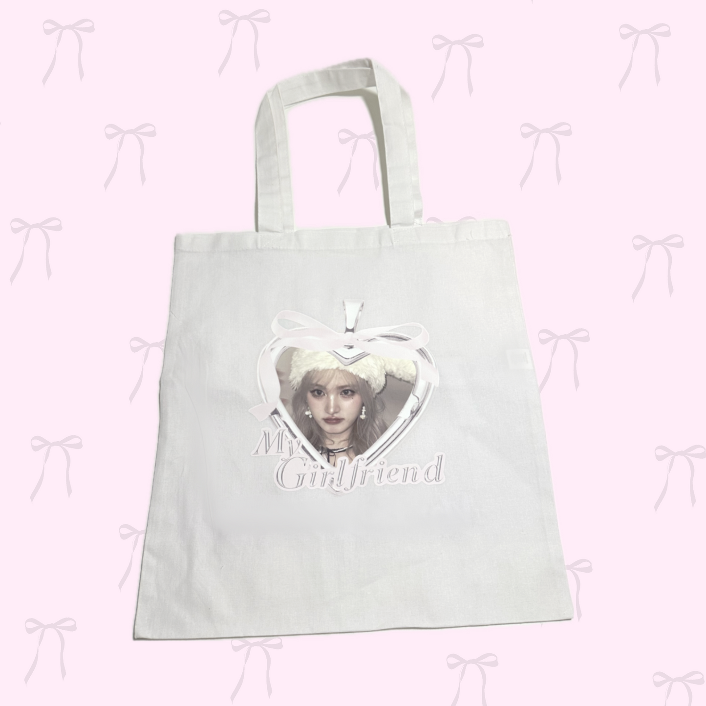 Custom Heart Locket My Bf/Gf Tote Bag