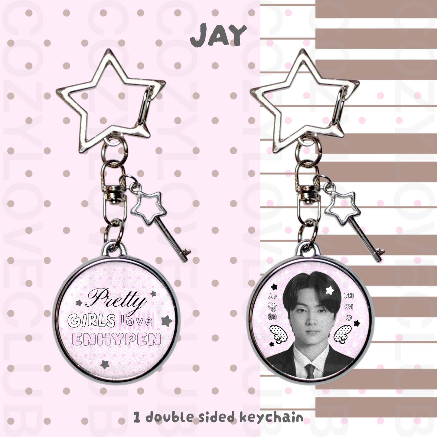 Enhypen Double-Sided Glitter Keychain