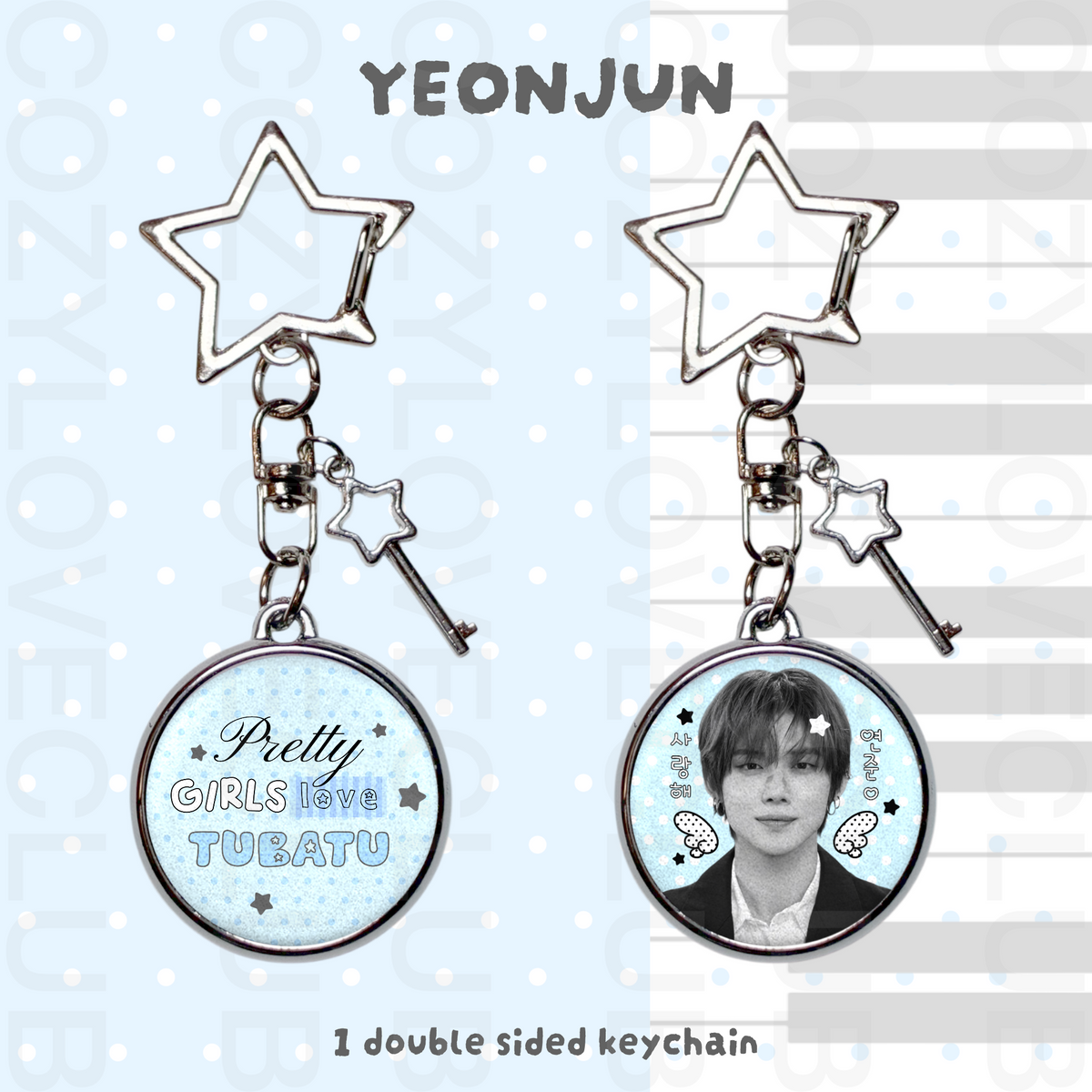 TXT Double-Sided Glitter Keychain