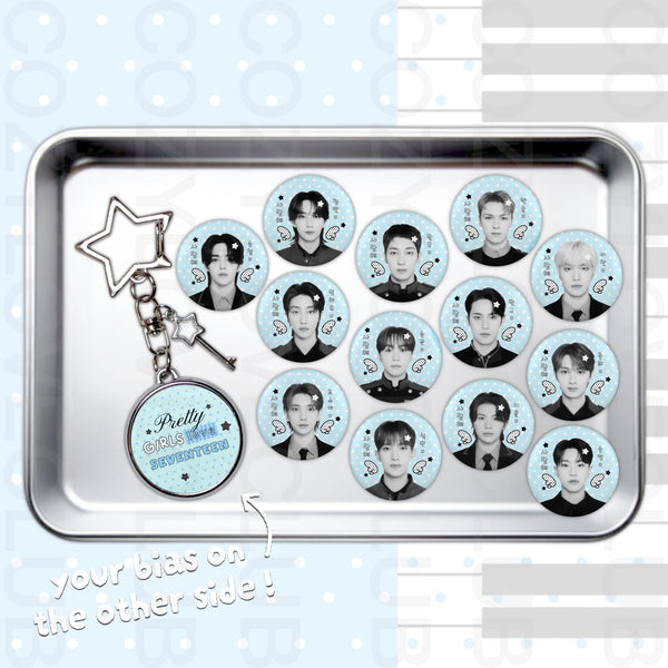 Seventeen Double-Sided Glitter Keychain
