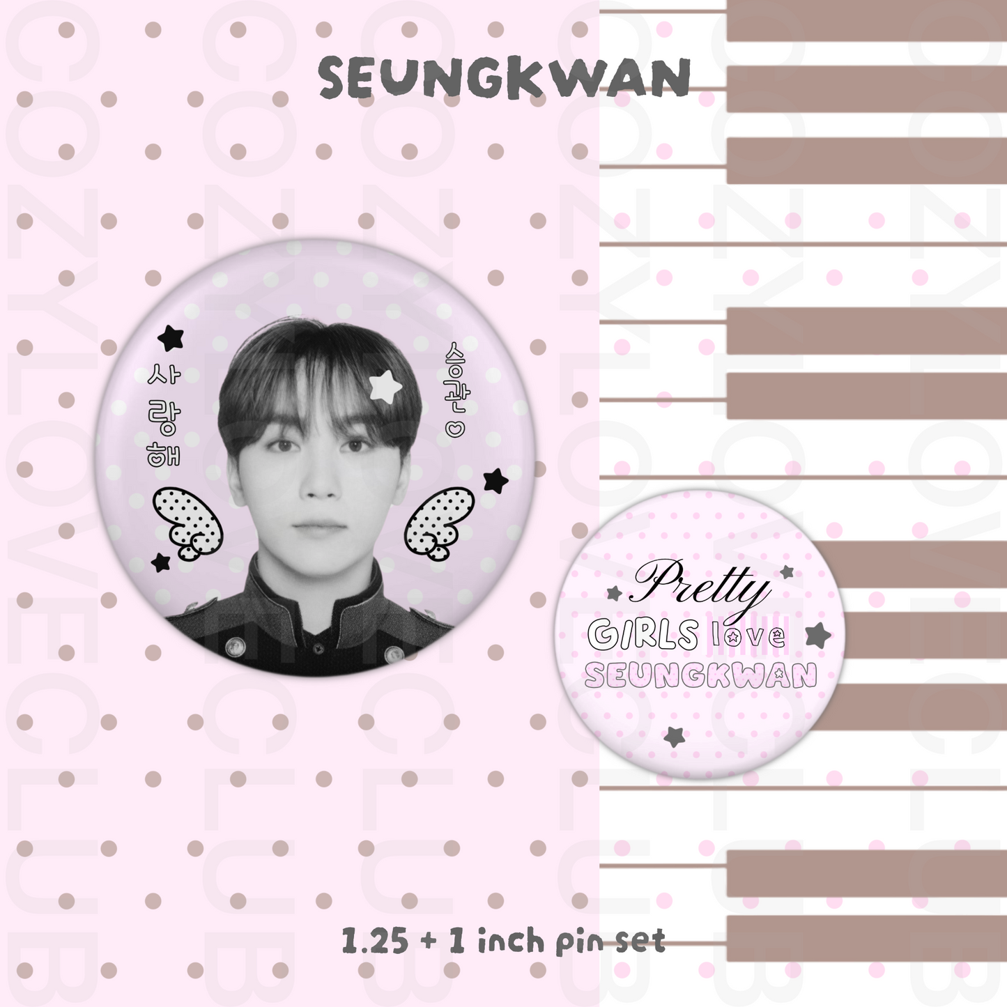 Seventeen Button Pin Set
