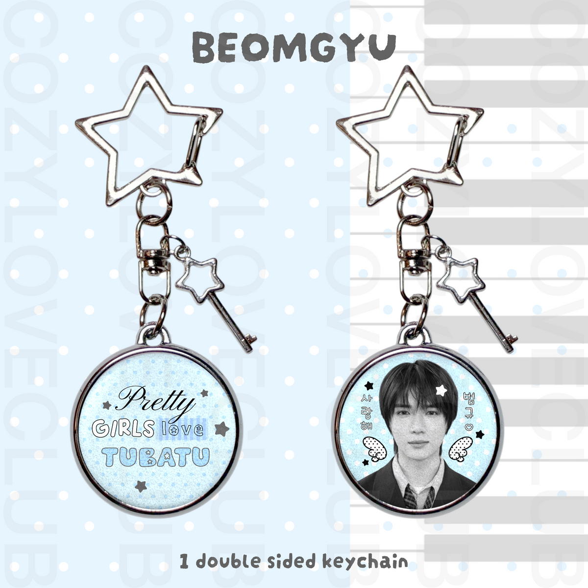 TXT Double-Sided Glitter Keychain