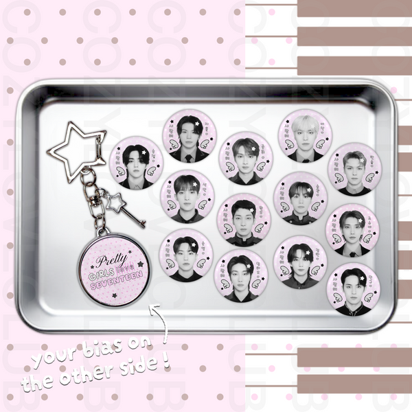 Seventeen Double-Sided Glitter Keychain