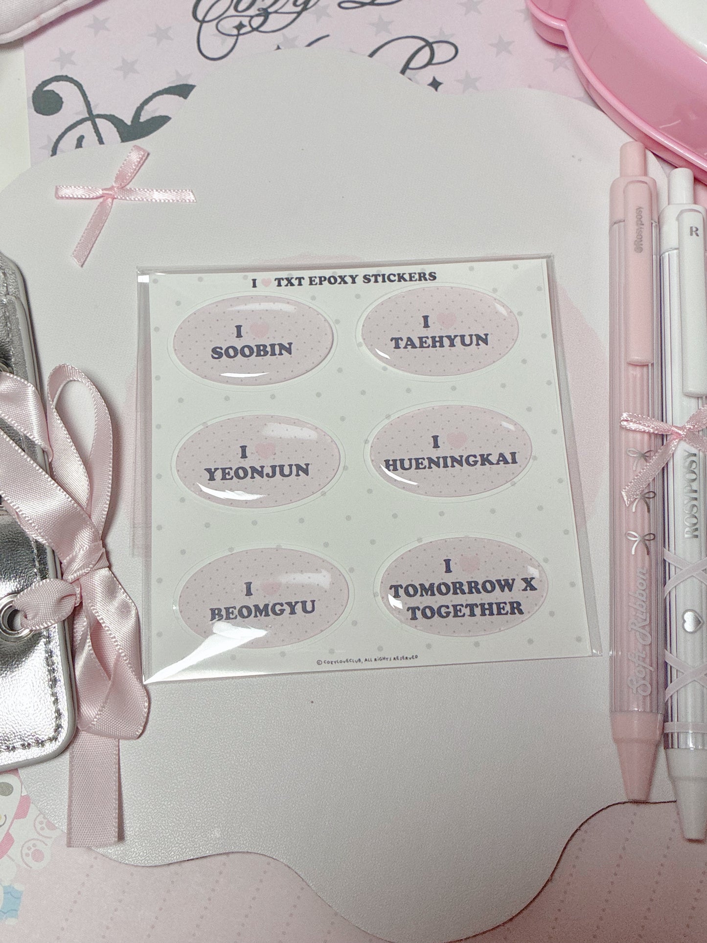 I ♥︎ TXT Epoxy Sticker Sheet