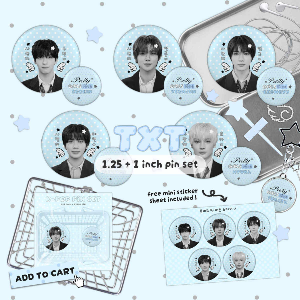 TXT Button Pin Set