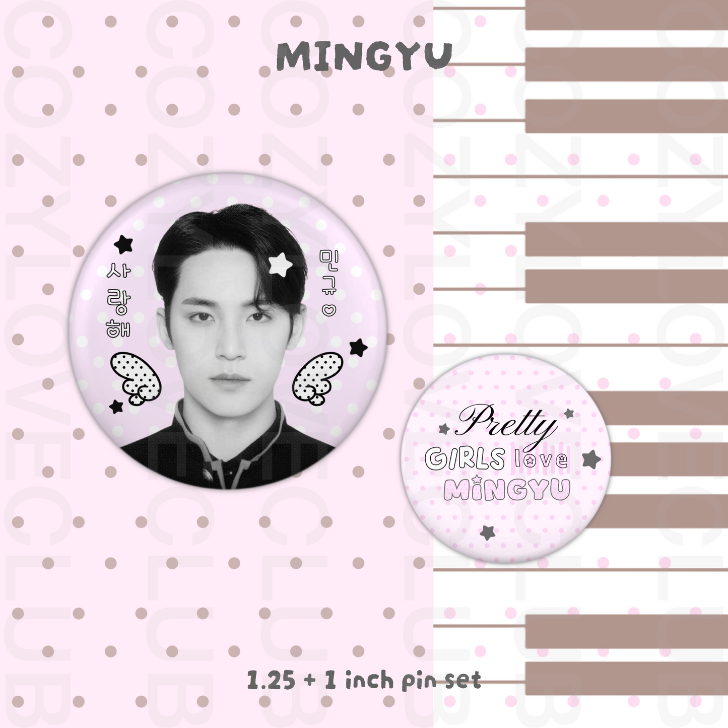 Seventeen Button Pin Set
