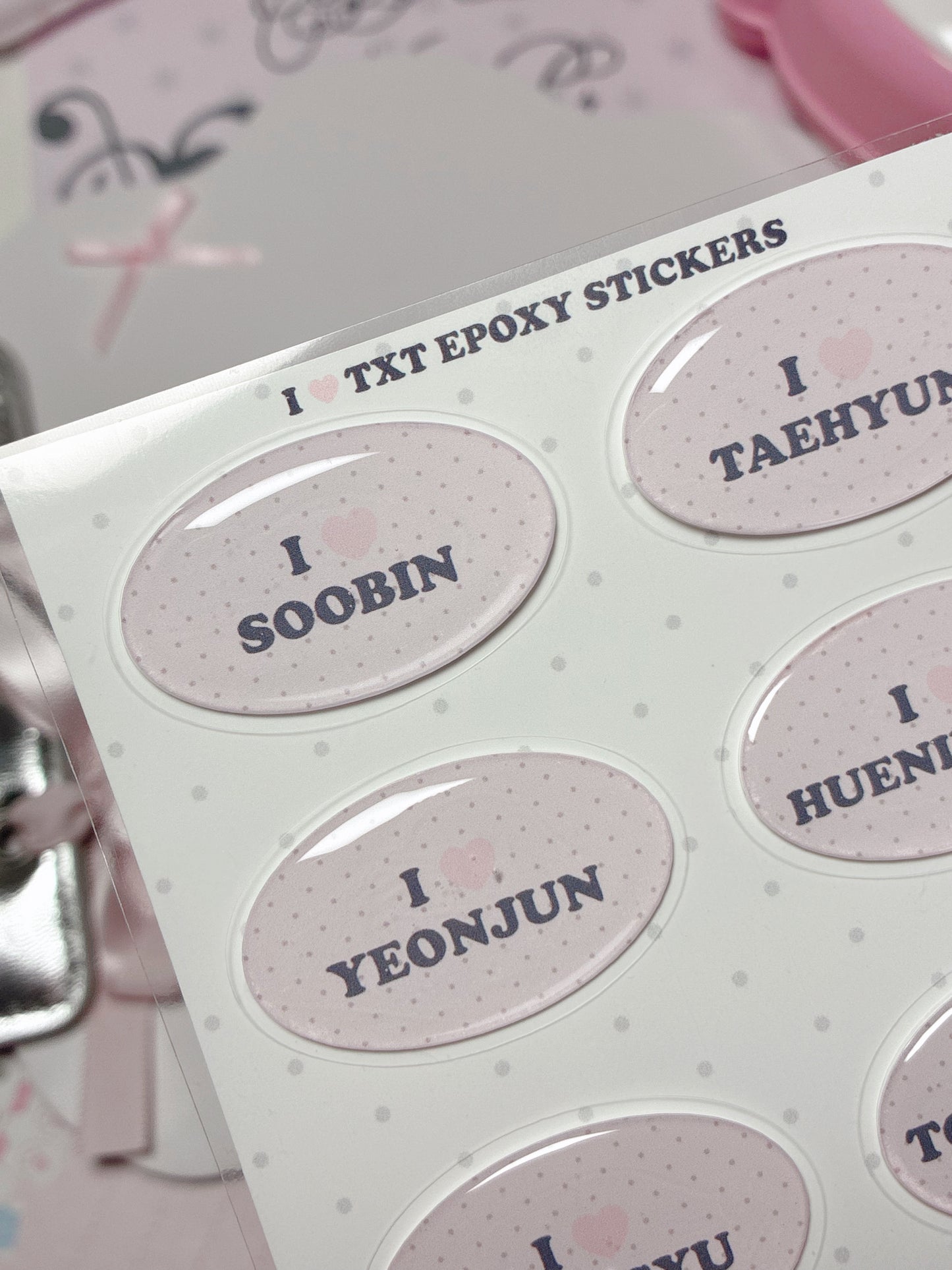 I ♥︎ TXT Epoxy Sticker Sheet