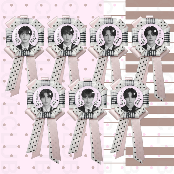 Enhypen Rosette Ribbon Keychain [ BLACK POLKA VER. ]