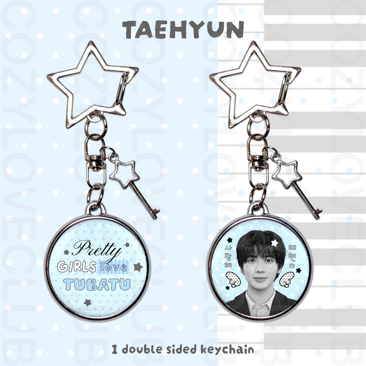 TXT Double-Sided Glitter Keychain