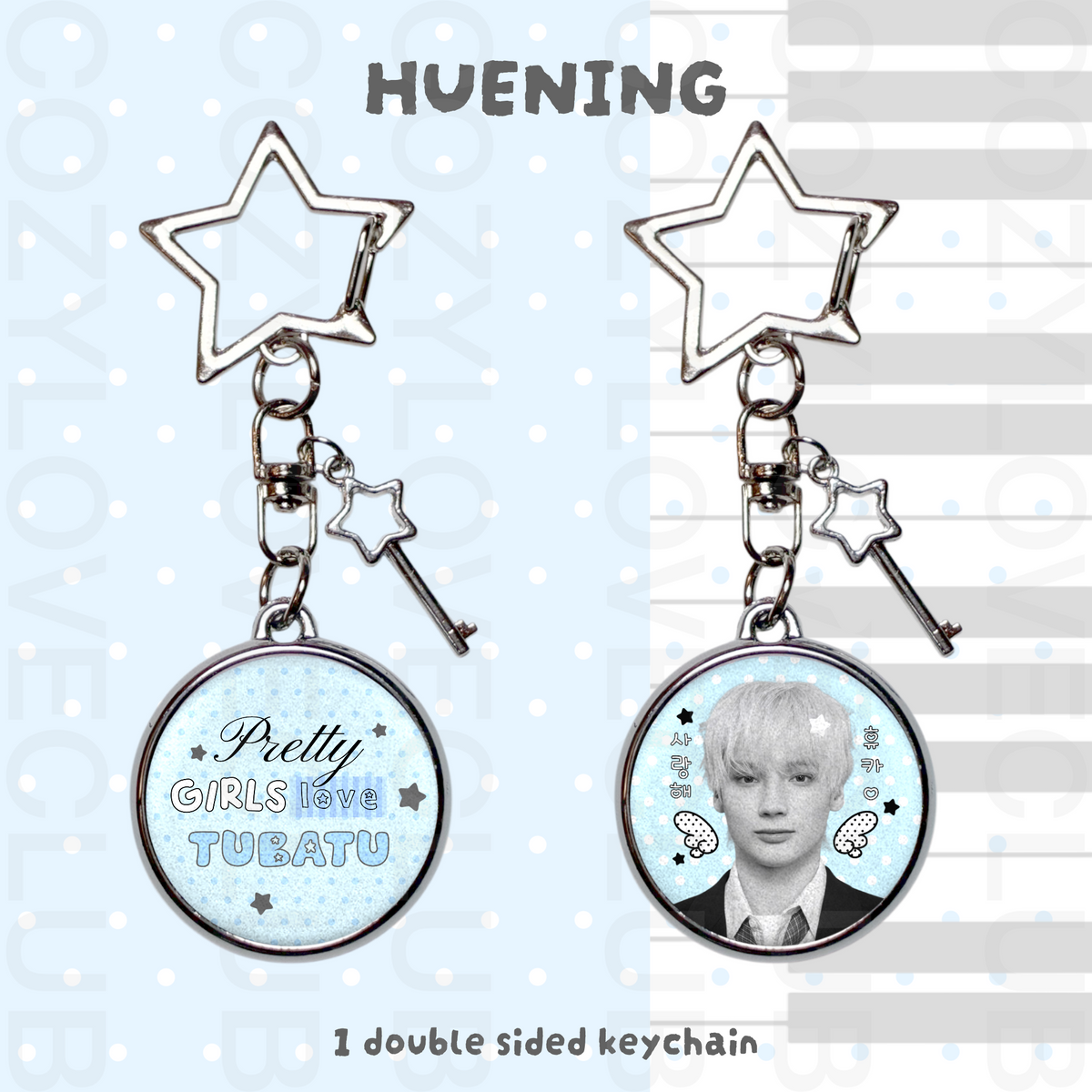 TXT Double-Sided Glitter Keychain