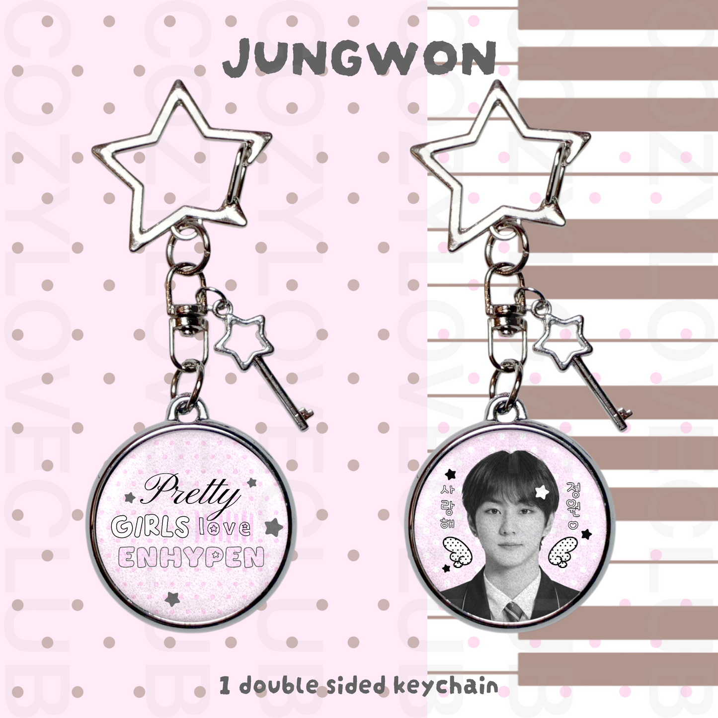 Enhypen Double-Sided Glitter Keychain