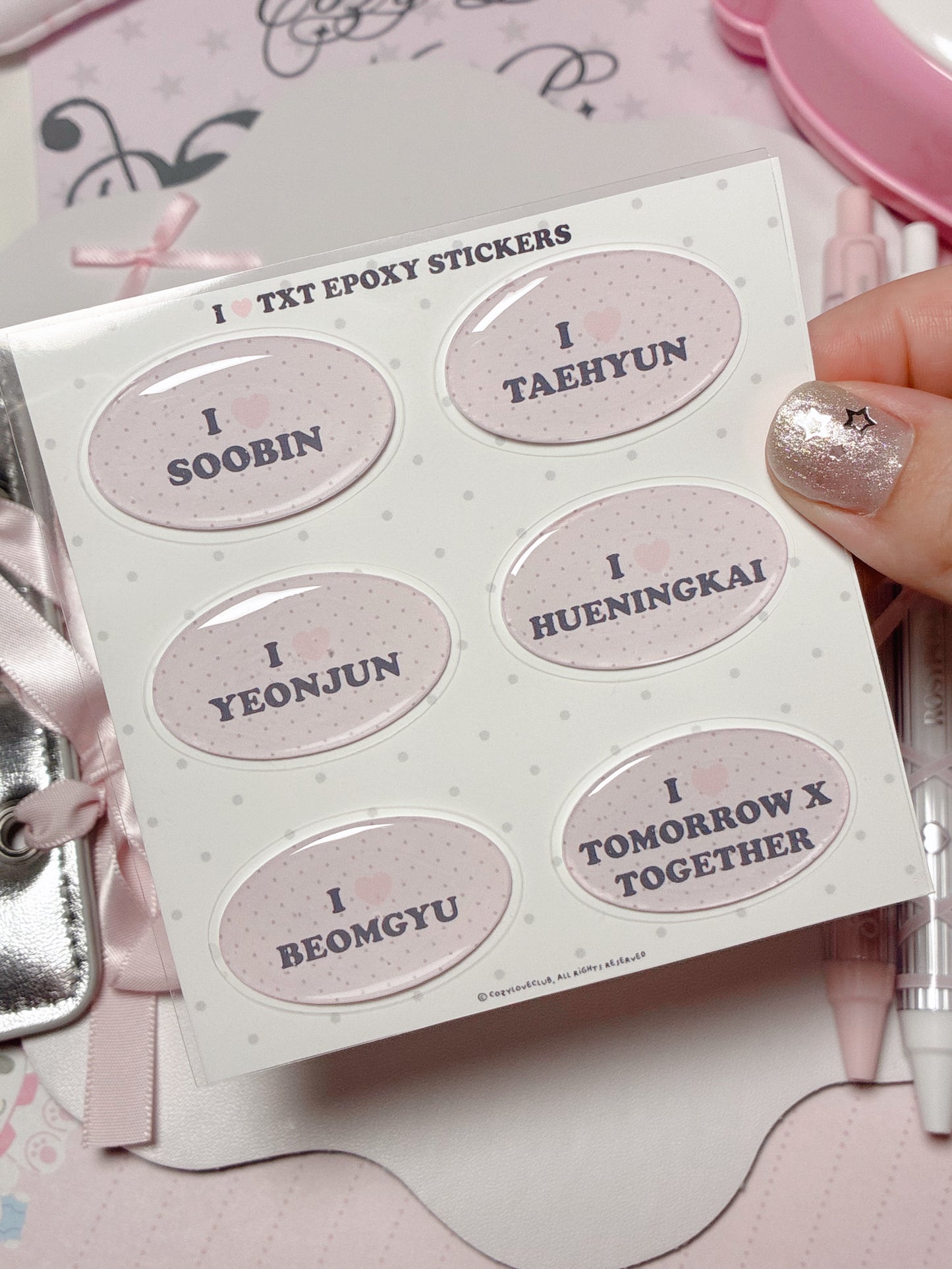 I ♥︎ TXT Epoxy Sticker Sheet