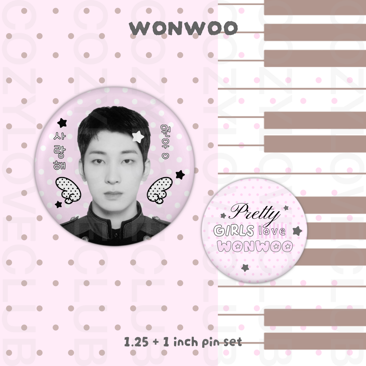 Seventeen Button Pin Set