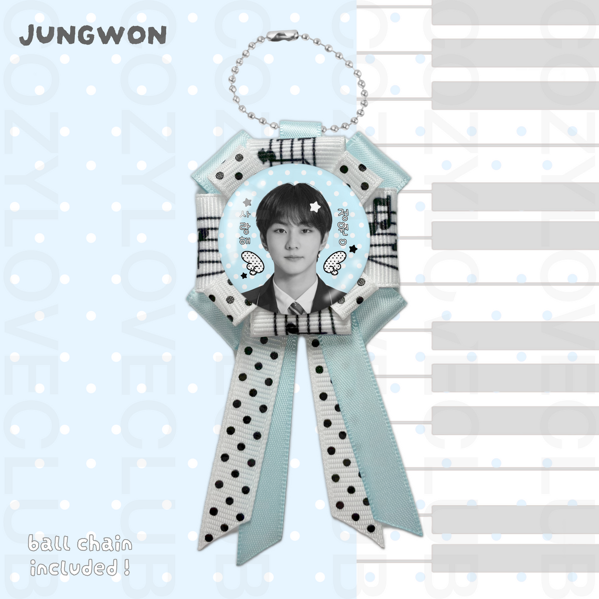 Enhypen Rosette Ribbon Keychain [ BLACK POLKA VER. ]