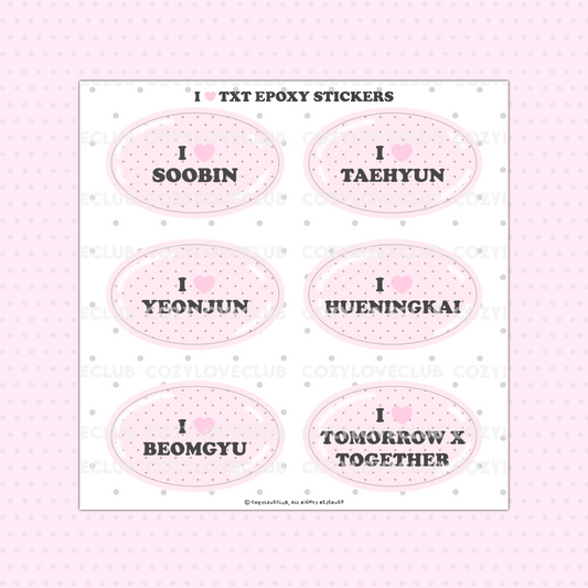 I ♥︎ TXT Epoxy Sticker Sheet