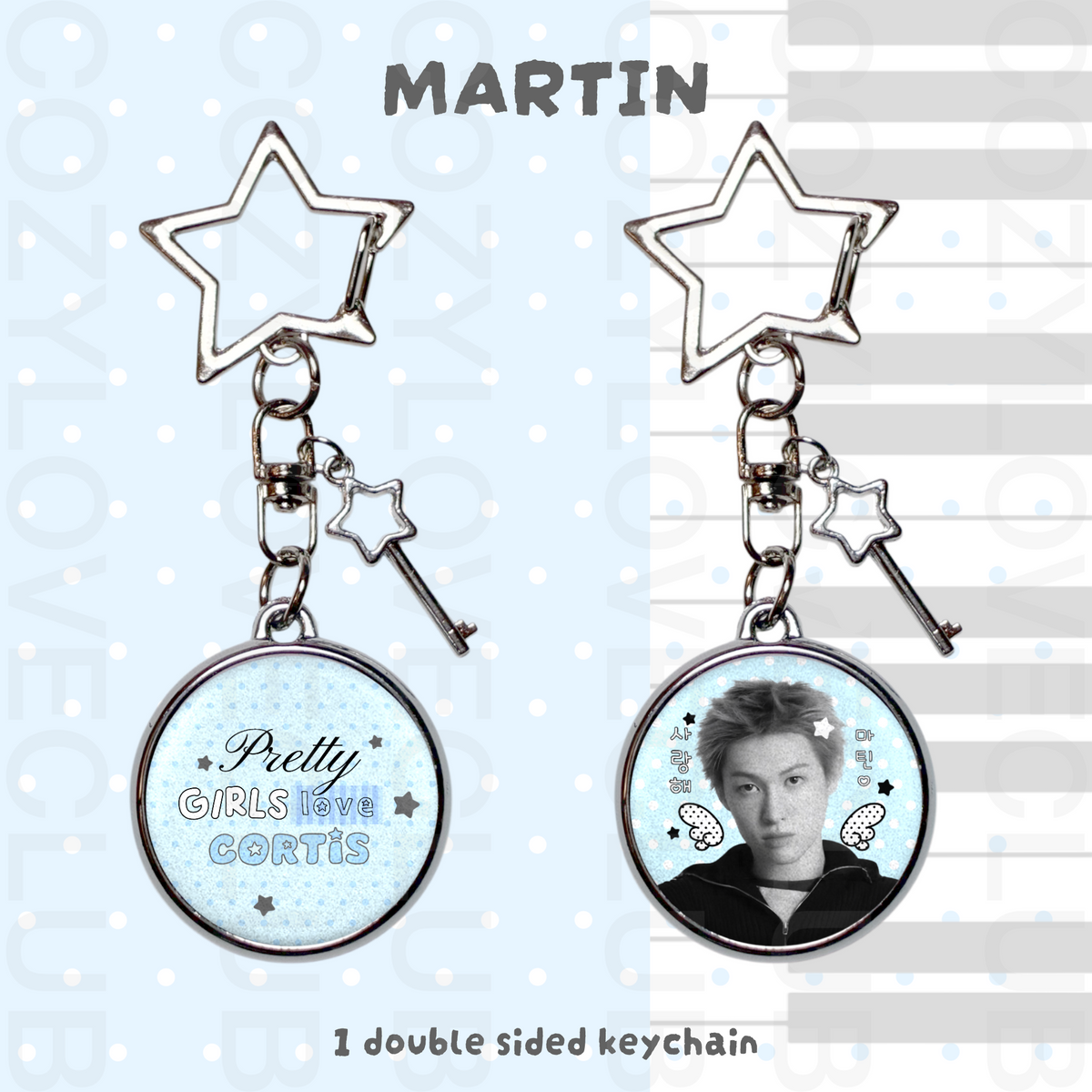 CORTIS Double-Sided Glitter Keychain