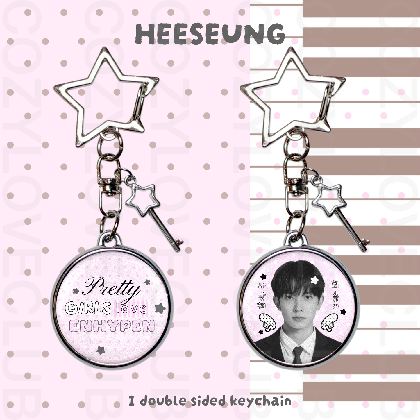 Enhypen Double-Sided Glitter Keychain