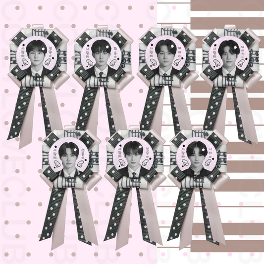 Enhypen Rosette Ribbon Keychain [ WHITE POLKA VER. ]