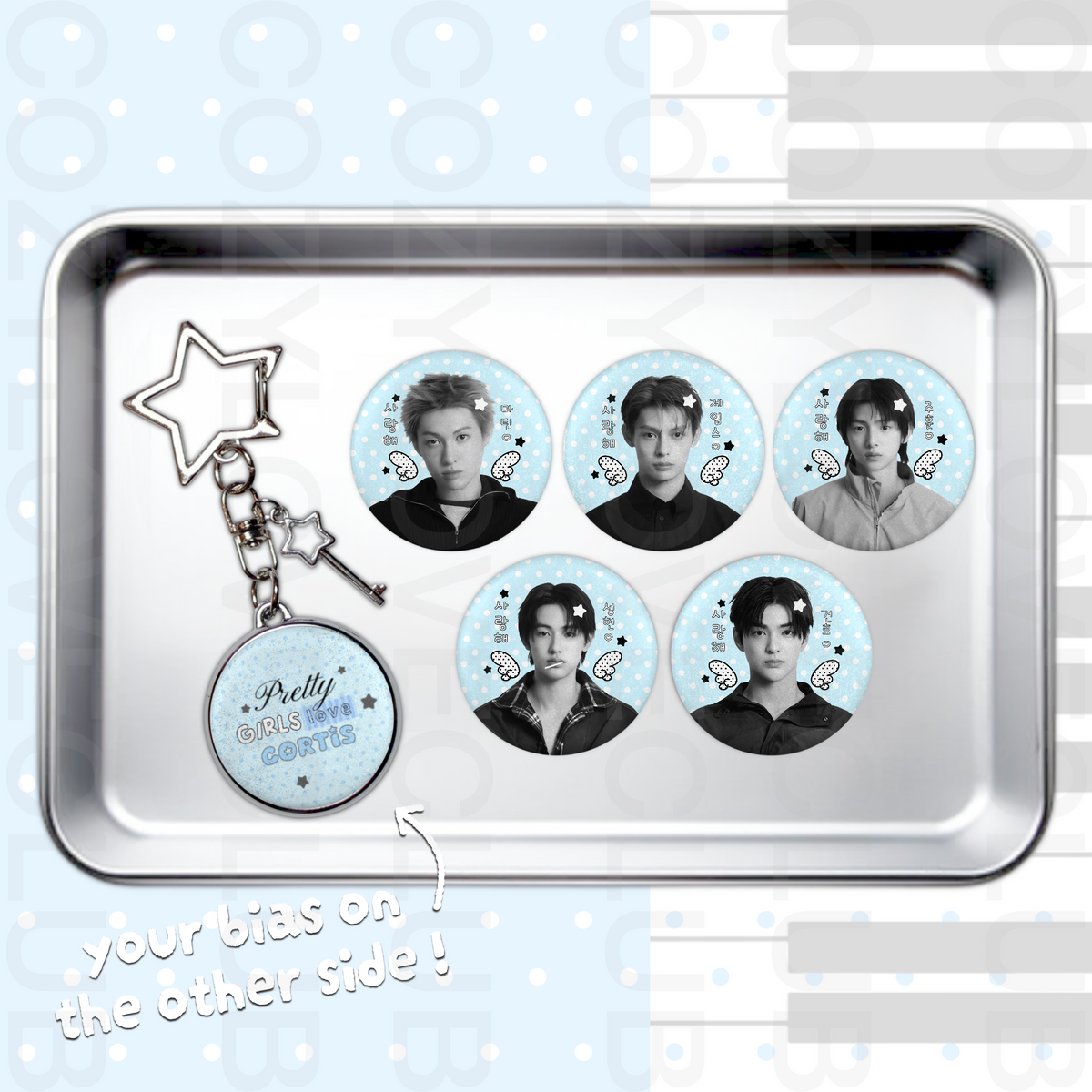 CORTIS Double-Sided Glitter Keychain