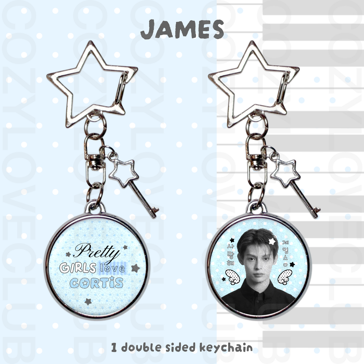 CORTIS Double-Sided Glitter Keychain