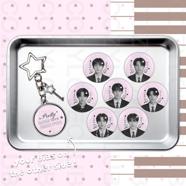 Enhypen Double-Sided Glitter Keychain