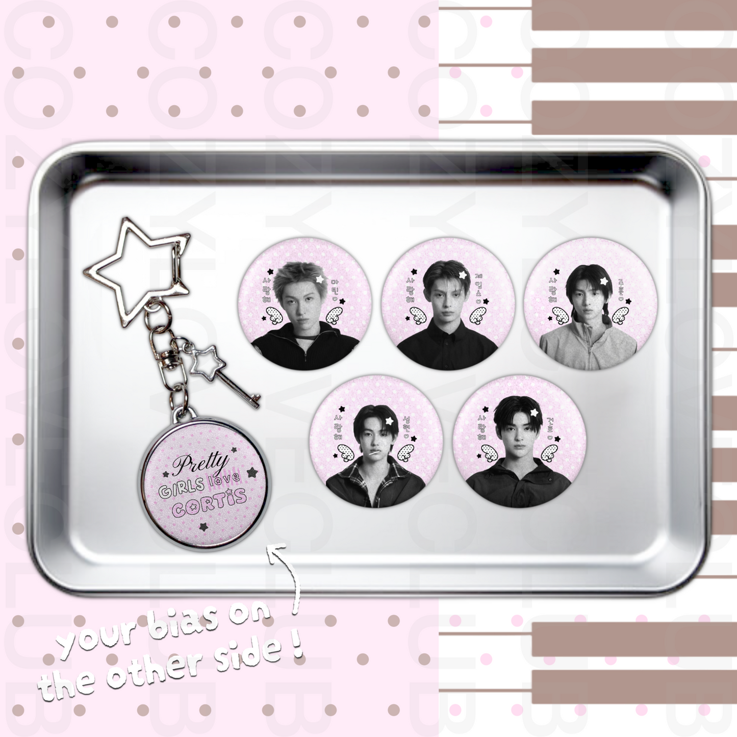 CORTIS Double-Sided Glitter Keychain