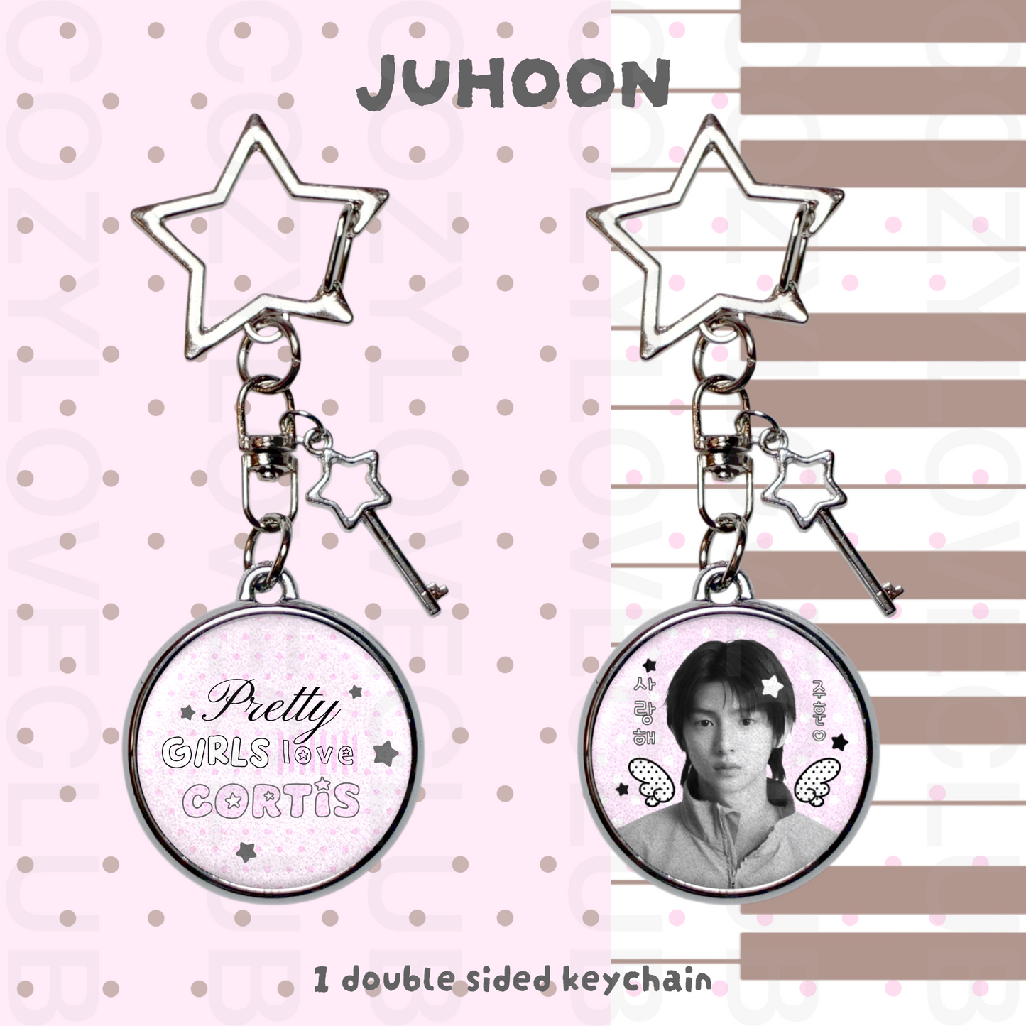 CORTIS Double-Sided Glitter Keychain
