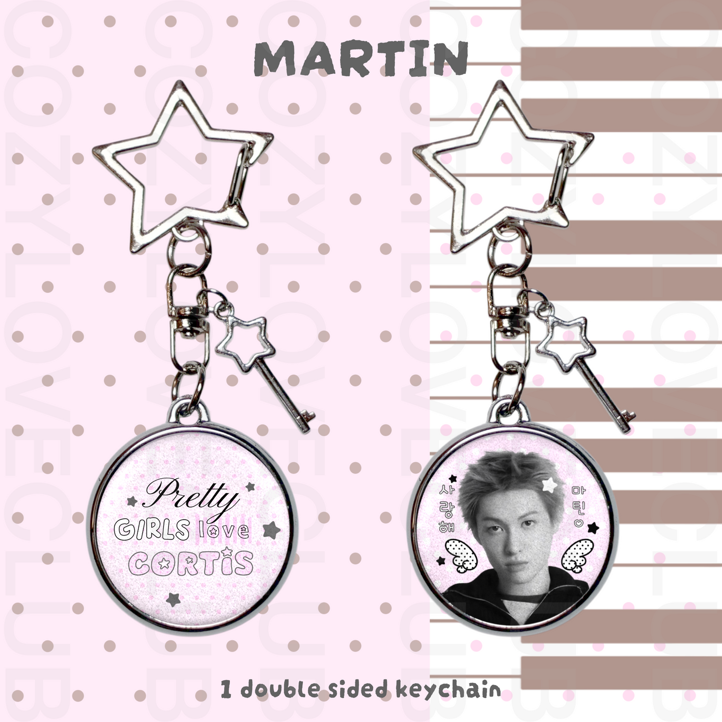 CORTIS Double-Sided Glitter Keychain