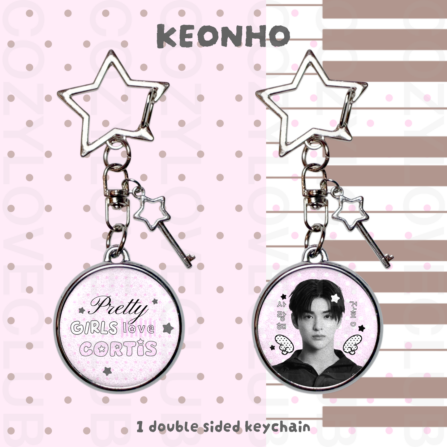 CORTIS Double-Sided Glitter Keychain