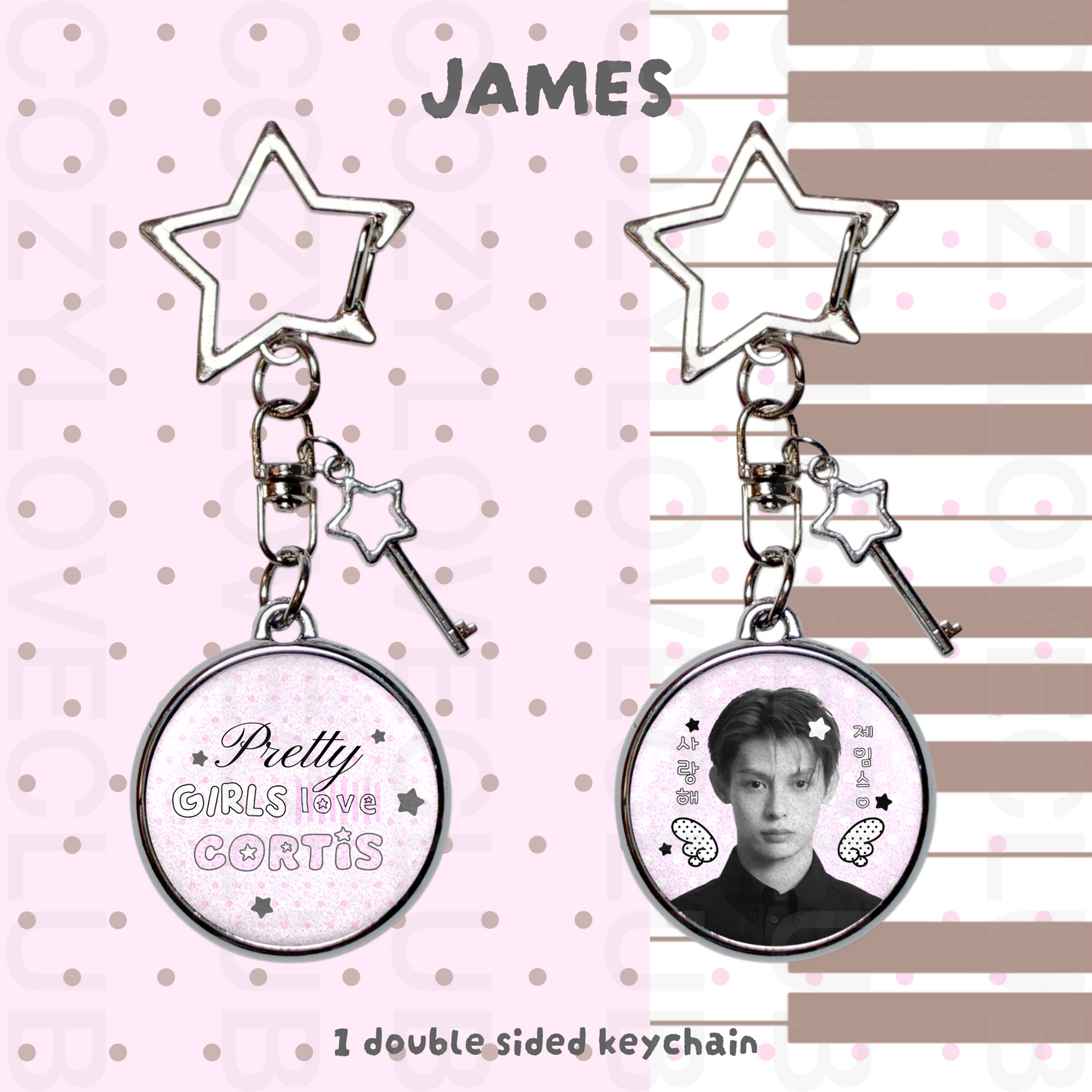 CORTIS Double-Sided Glitter Keychain