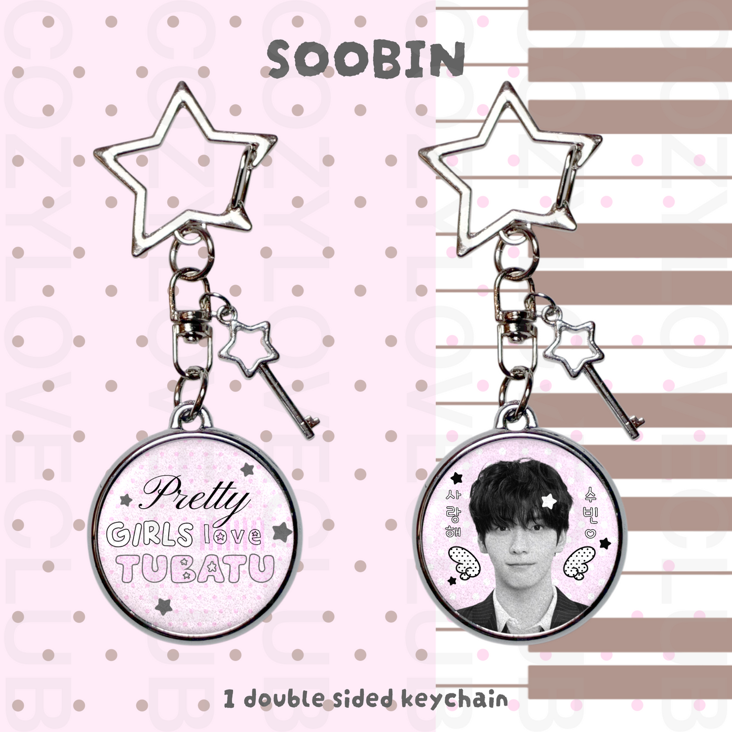 TXT Double-Sided Glitter Keychain