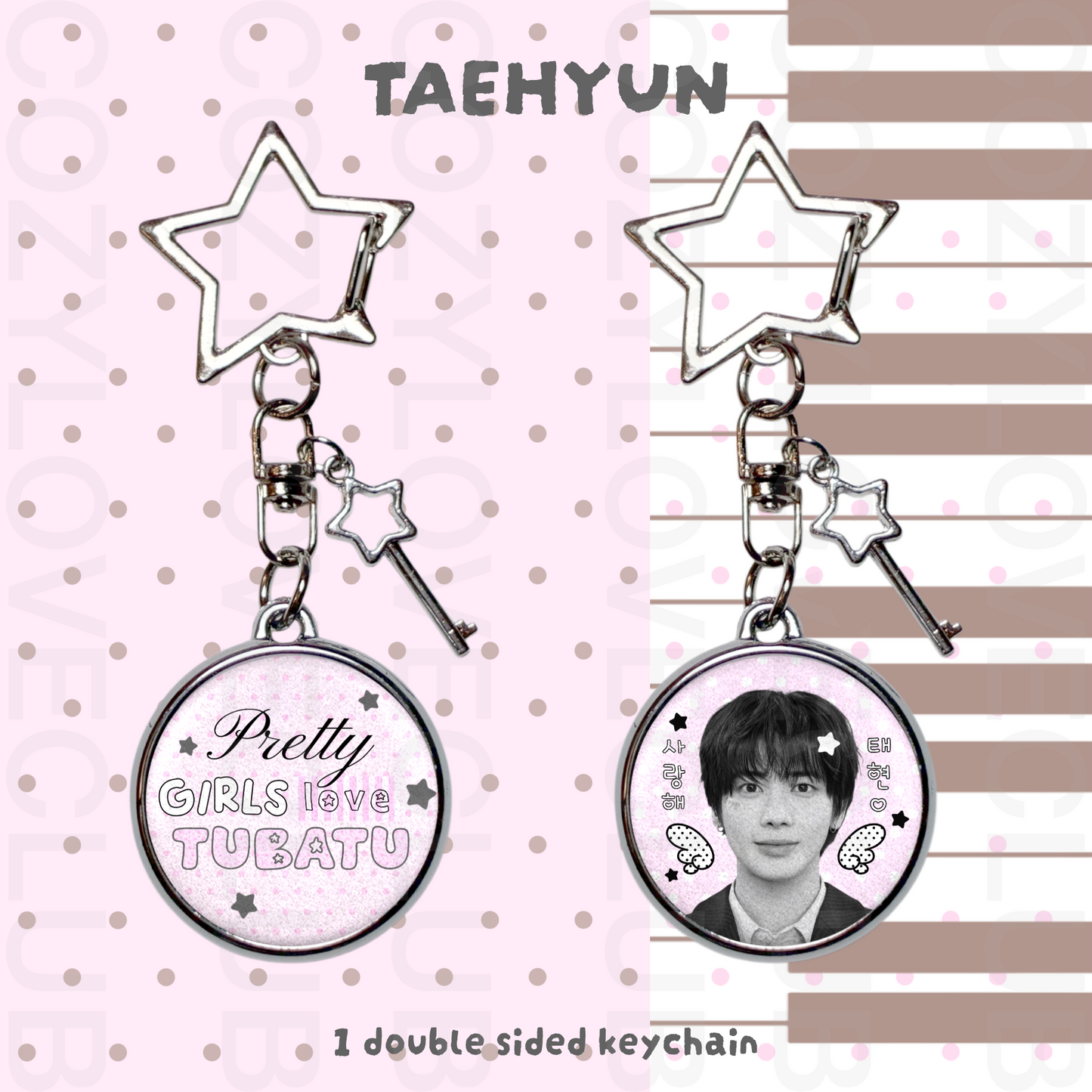 TXT Double-Sided Glitter Keychain