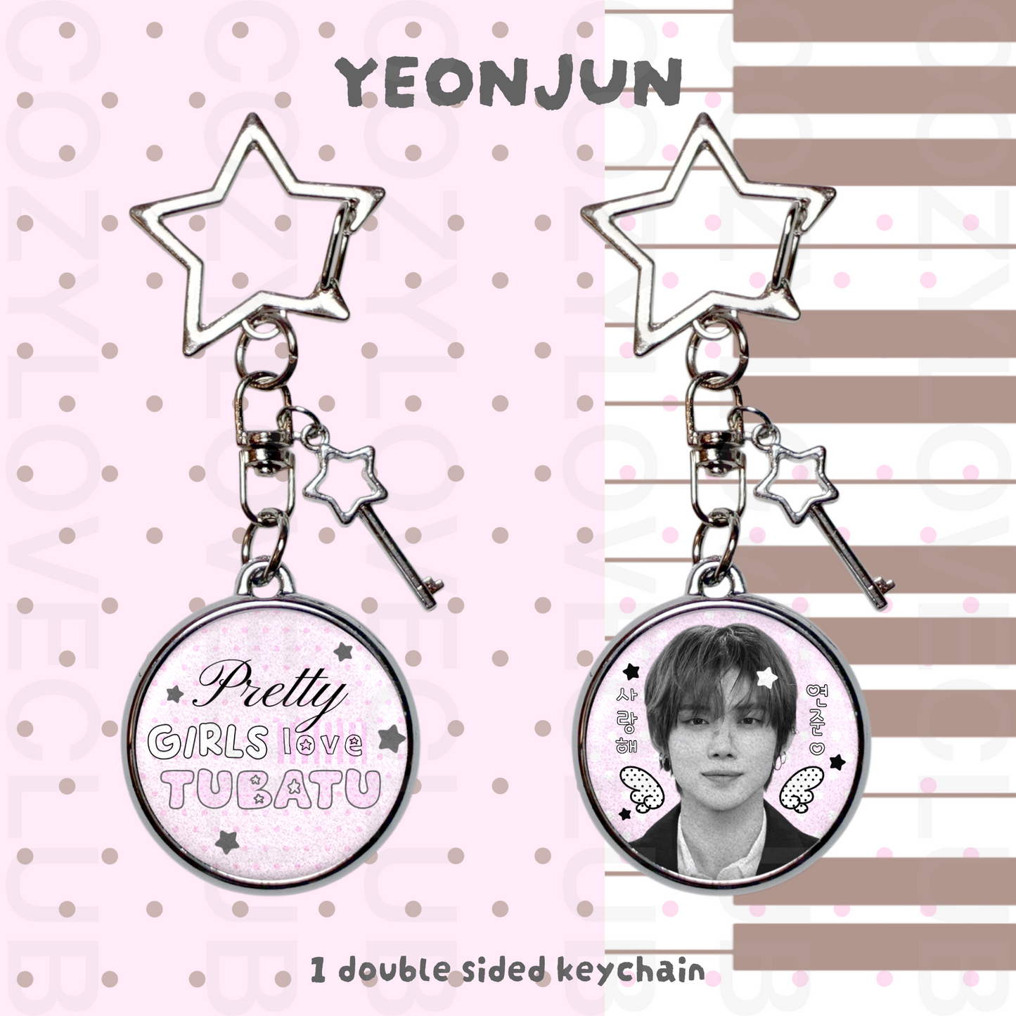 TXT Double-Sided Glitter Keychain