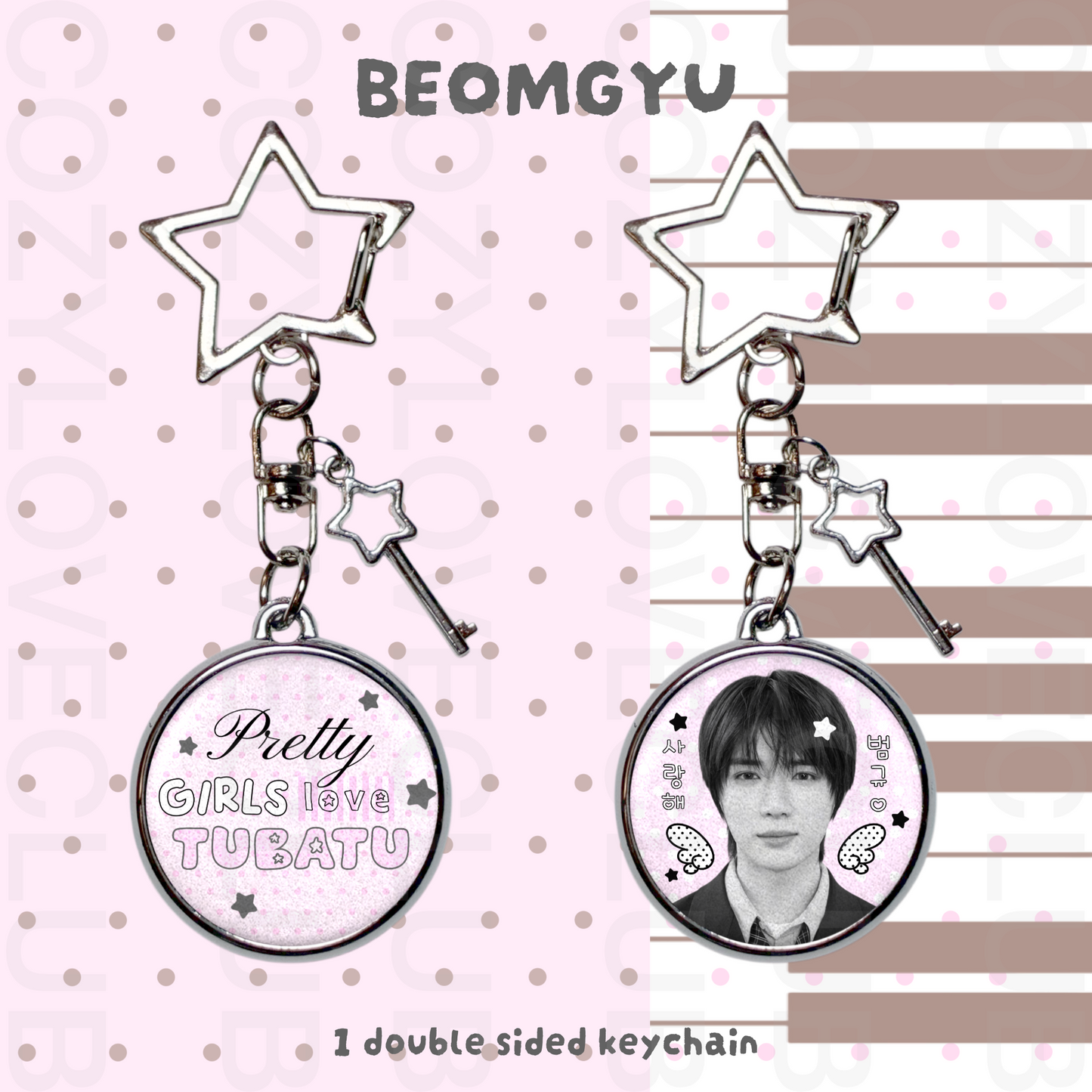 TXT Double-Sided Glitter Keychain