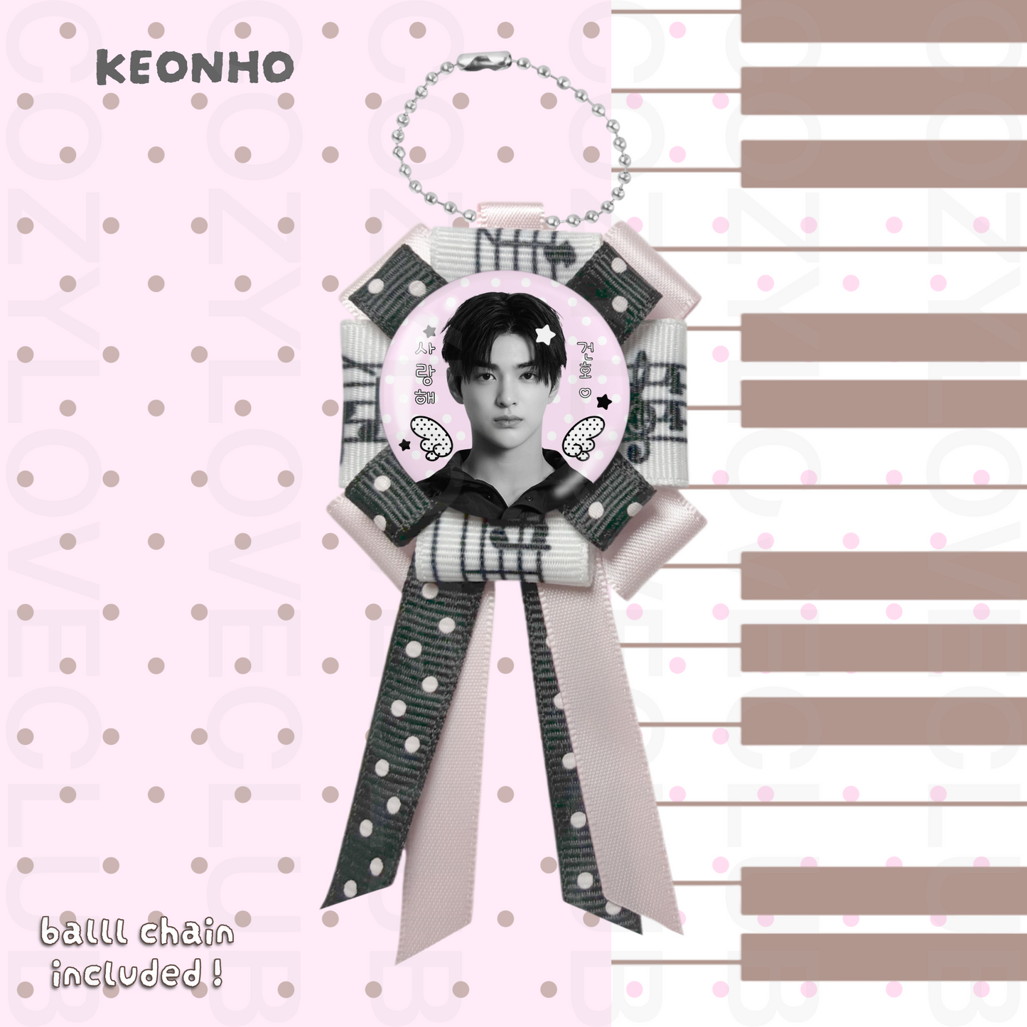 CORTIS Rosette Ribbon Keychain [ WHITE POLKA VER. ]