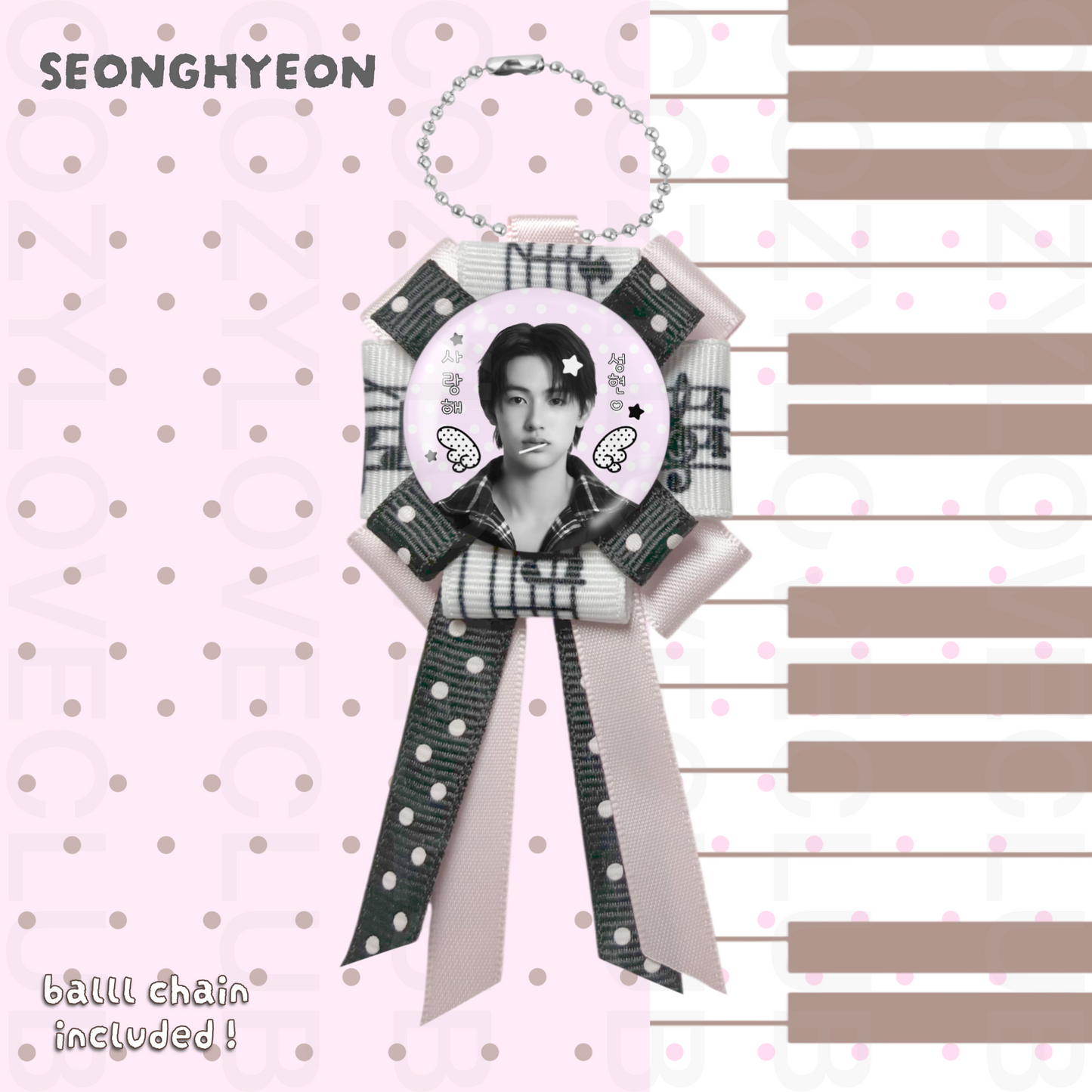 CORTIS Rosette Ribbon Keychain [ WHITE POLKA VER. ]